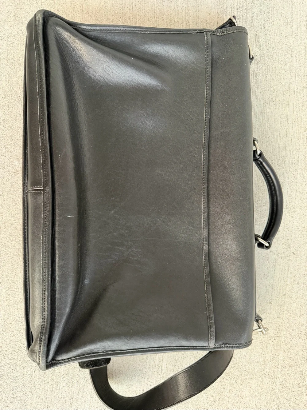 Vintage Coach L0S-5310 Black Leather Briefcase Messenger Laptop BagShoulderStrap